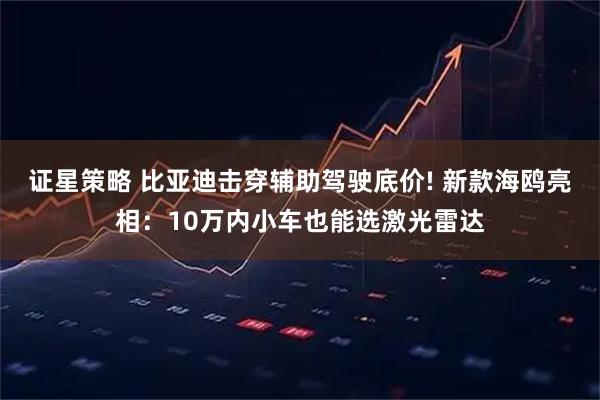 证星策略 比亚迪击穿辅助驾驶底价! 新款海鸥亮相：10万内小车也能选激光雷达